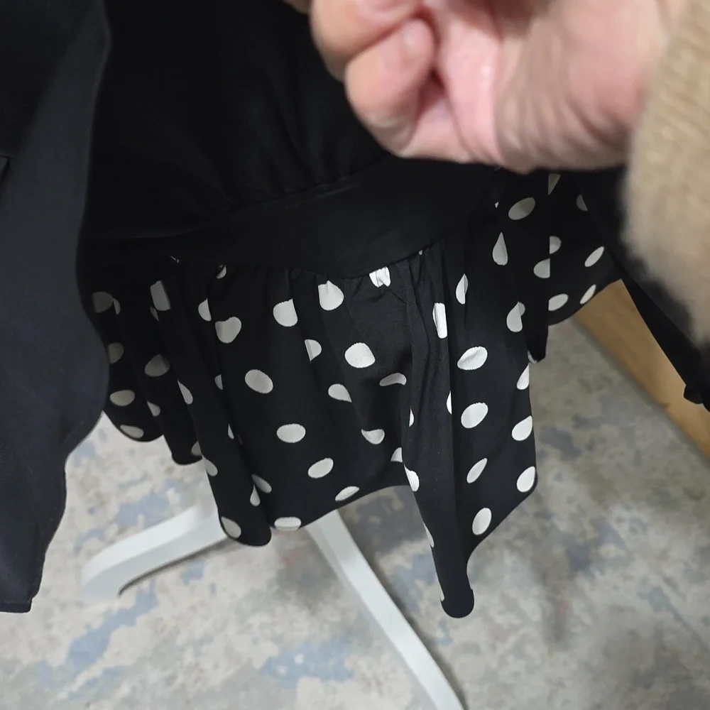 J. CREW FAILLE DRESS black and white polka dots